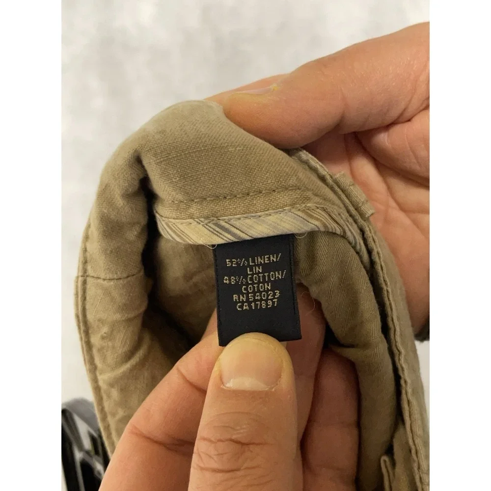 Banana Republic Pants Men 35x33 36x33 Linen Cotton Drawstring Baggy Casual Chino